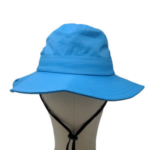 SunShade Men's Wide Brim Hat Blue Snapback Mesh 100% Polyester Drawstring